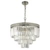 Dar VYA0438 Vyana 4 Light Brushed Nickel Crystal Chandelier