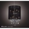 Diyas IL30068 Ella Crystal Chandelier with Black Shade