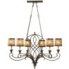 Elstead FE/JUSTINE6 ISLE 6 Light Island Chandelier Light In Antique Bronze