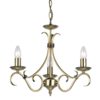 Endon 2030-3AN Bernice 3 Light Chandelier In Antique Brass