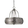 FE/ZARA4 Zara 4 Light Brushed Steel Ceiling Chandelier