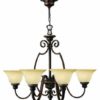 HK/CELLO6 6 Light Antique Bronze Simple Ceiling Chandelier