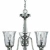 HK/CHANDON3 3 Light Stirling & Crystal Ribbed Chandelier