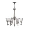 HK/CHANDON6 6 Light Stirling & Crystal Ribbed Chandelier