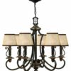 HK/PLYMOUTH6 6 Light Vintage Chandelier in Olde Bronze