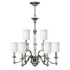 HK/SUSSEX9 Sussex 9 Light Brushed Nickel Chandelier