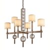 KL-CELESTIAL6 Celestial 6 Light Bronze Rectangular Chandelier with Shades