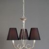 M0532 Paola 3 Light Silver Chandelier With Black Shades