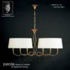 M0541 Paola 6 Light Gold Chandelier With Cream Shades