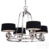 QZ/GOTHAM4 Gotham 4 Light Silver Chandelier with Black Shades