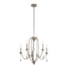 Quintiesse QN-KARLEE5 Karlee Stylish 5 Light Ceiling Chandelier In Classic Pewter With Crystal Glass Droplets