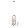 Quintiesse QN-KARLEE9 Karlee Stylish 9 Light Ceiling Chandelier In Classic Pewter With Crystal Glass Droplets