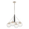 Quintiesse QN-MARILYN4 Marilyn 4 Light Ceiling Chandelier In Polished Nickel And Matte Black Finish