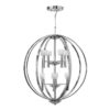 Quintiesse QN-MONDO8 Mondo 8 Light Ceiling Chandelier In Polished Chrome With Frosted Glass