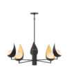 Quintiesse QN-REN5 Ren 5 Light Modern Ceiling Chandelier In Black And Gold Finish