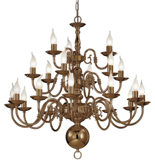 Saxony 21 Light Flemish Ceiling Chandelier In Bronze Brass Finish P79321