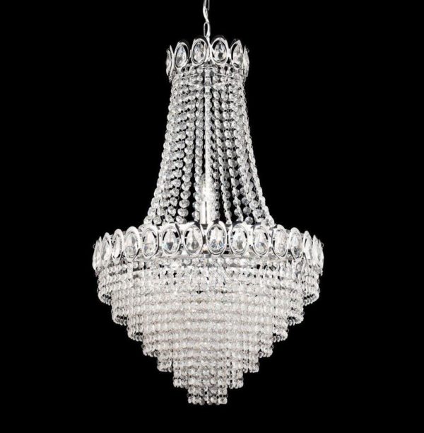 Searchlight 1611-6CC Louis Philipe 6 Light Crystal Chandelier Chrome