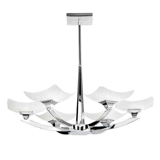 Ayres 6 Lights Glass Semi Flush Ceiling Light In Chrome