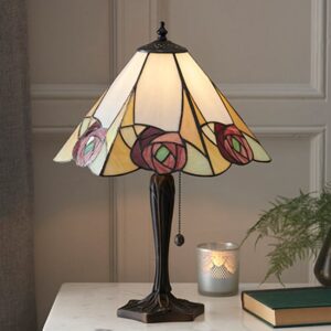 Ingram Medium Tiffany Glass Table Lamp In Dark Bronze