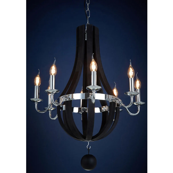 Kutztown Curved Chandelier Ceiling Light In Black And Silver