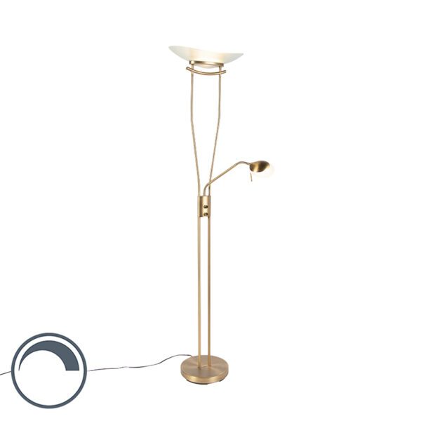 Modern floor lamp bronze incl. LED and dimmer - Lexus