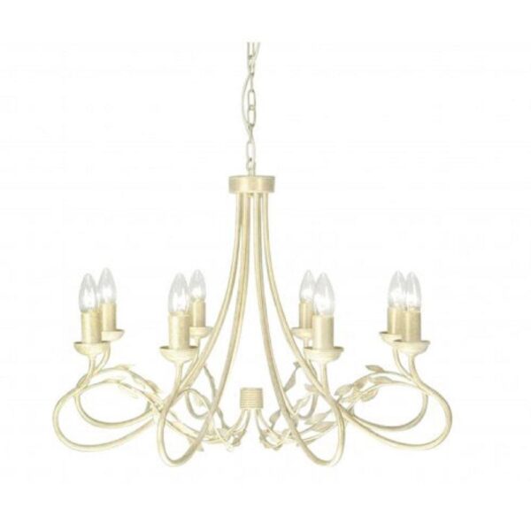 Elstead OV8 IVORY/GOLD Olivia 8 Light Chandelier Light In Ivory/Gold - Fitting Only