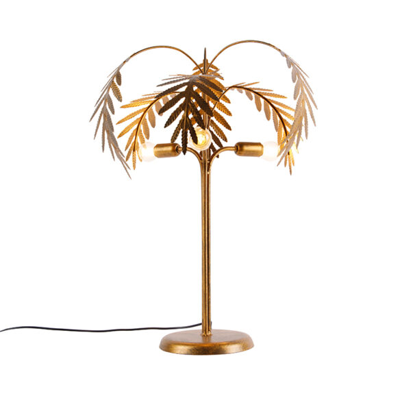 Art Deco table lamp gold 3-light - Botanica