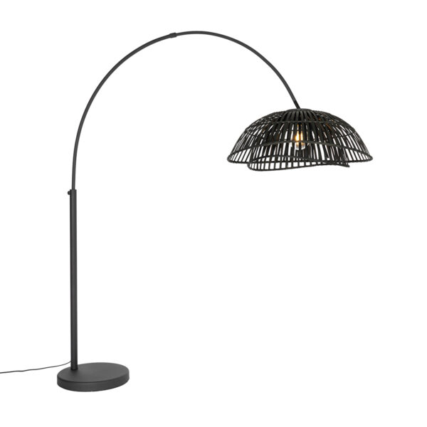 Oriental arc lamp black bamboo - Pua