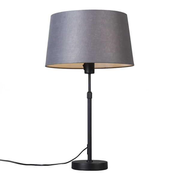 Table lamp black with shade gray 35 cm adjustable - Parte