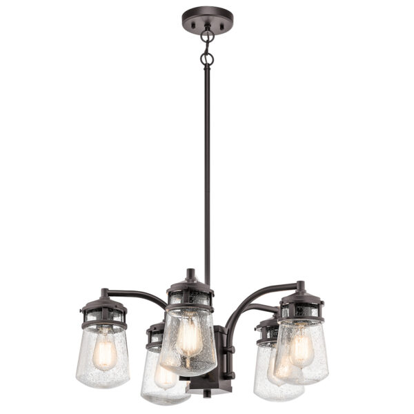 Elstead KL-LYNDON-5P Lyndon 5 Light Outdoor Chandelier Ceiling Light In Architectural Bronze