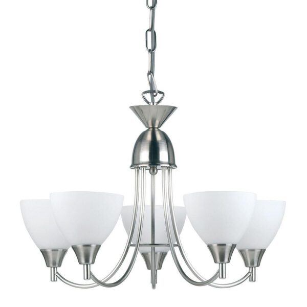 Endon 1805-5SC 5 Light Chandelier In Satin Chrome