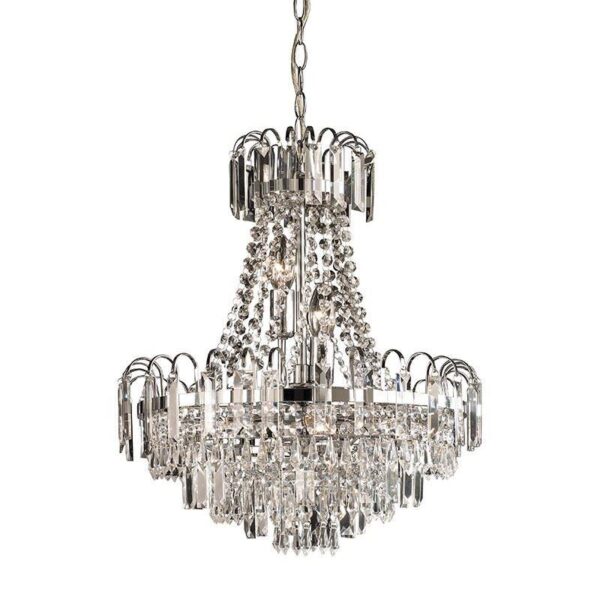 Endon 96826-CH Amadis 6 Light Chrome Finish & Glass Chandelier