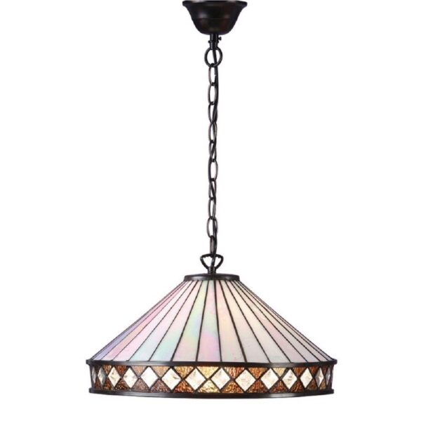 Interiors 1900 64147 Fargo Tiffany Large 1 Light Ceiling Pendant With Shade