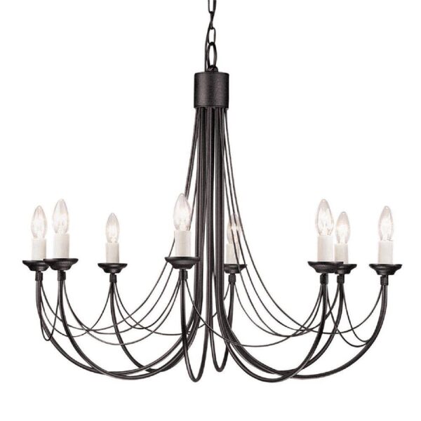 Elstead CB8 BLACK Carisbrooke 8 Light Multi-Arm Chandelier In Black - Fitting Only