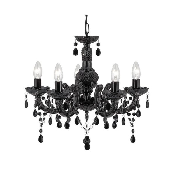 Searchlight 1455-5BK Black Marie Therese Chandelier