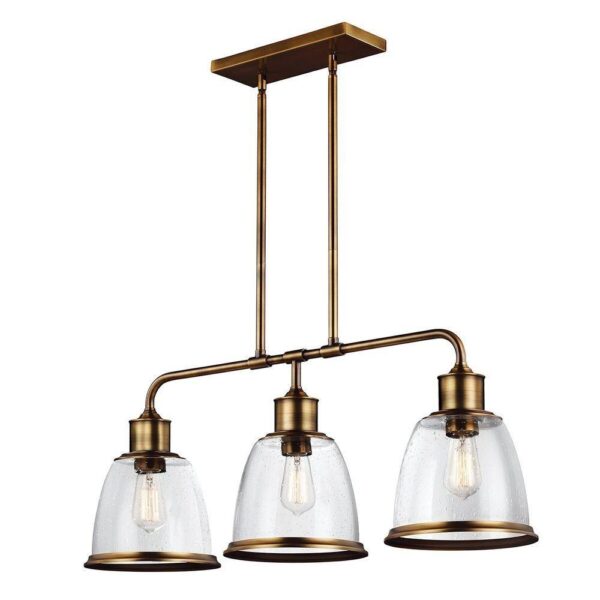 FE/HOBSON/3P AB Hobson 3 Light Island Chandelier Ceiling Light In Aged Brass