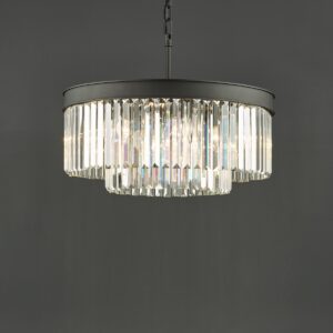 Dar Lighting Celeus 6 Light Clear Crystal Ceiling Chandelier In Anthracite Finish CEL0622