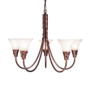 Elstead EM5 COPPER Emily bronze 5 light chandelier