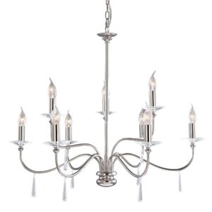 Elstead FP9 PN Finsbury Park 9 Light Ceiling Chandelier Light In Polished Nickel – Fitting Only