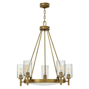 HK-COLLIER5 Collier 5 Light Chandelier In Heritage Bronze