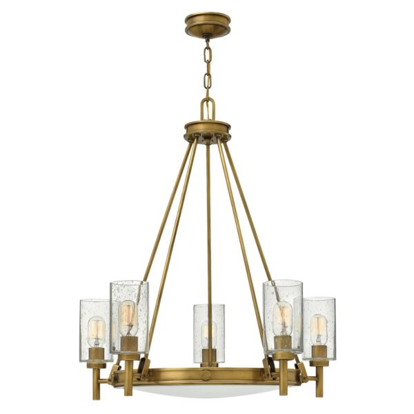 HK-COLLIER5 Collier 5 Light Chandelier In Heritage Bronze