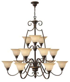 HK/CELLO15 Cello Antique Bronze 15 Light Chandelier Light