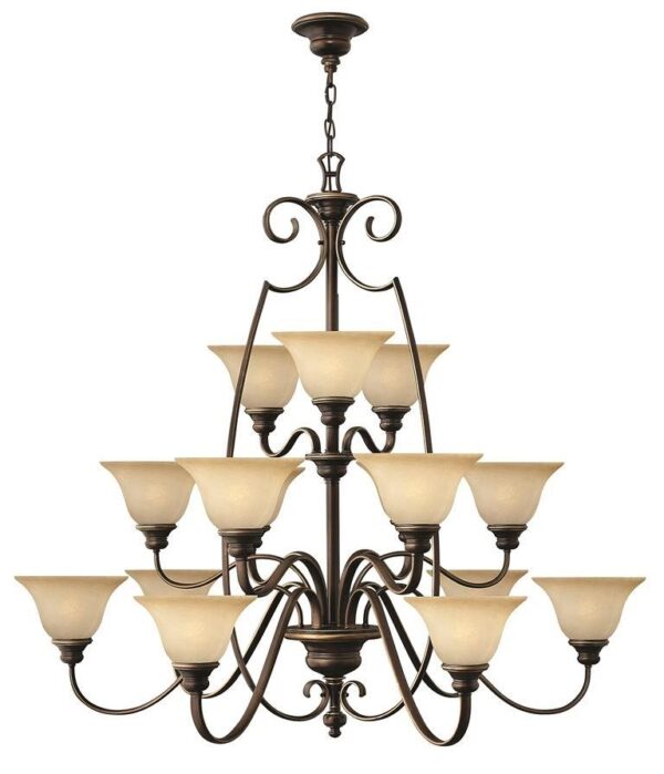 HK/CELLO15 Cello Antique Bronze 15 Light Chandelier Light