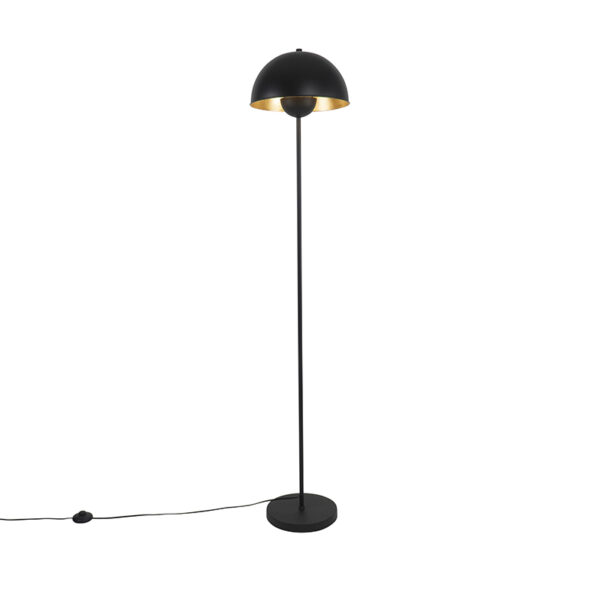 Industrial floor lamp black with gold 160 cm - Magnax