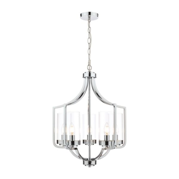 Laura Ashley Joseph 5 Light Ceiling Chandelier in Polished Chrome Finish