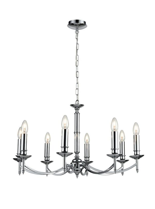 Pavlova 8 Light Ceiling Chandelier In Chrome Finish F2090/8