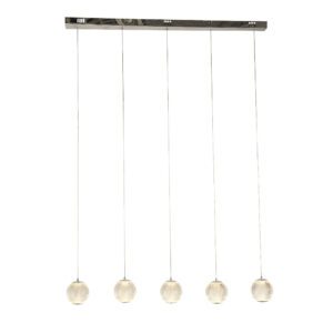 Allure 5 Light Acrylic Shade Bar Ceiling Pendant Light In Chrome