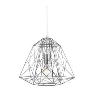 Bern Geomectric Cage Ceiling Pendant Light In Chrome