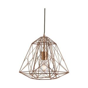 Bern Geomectric Cage Ceiling Pendant Light In Shiny Copper