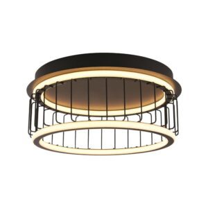 Circolo LED Cage Flush Ceiling Light Small In Black And White